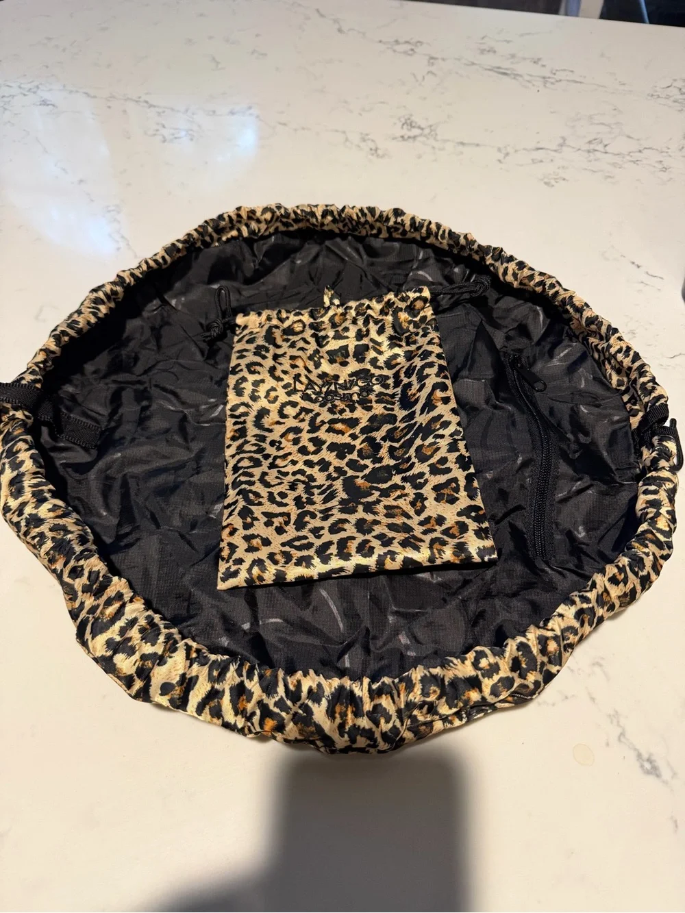 LAYN/GO Leopard Print Lay-n-Go Cosmetic Bag - Brown/Black